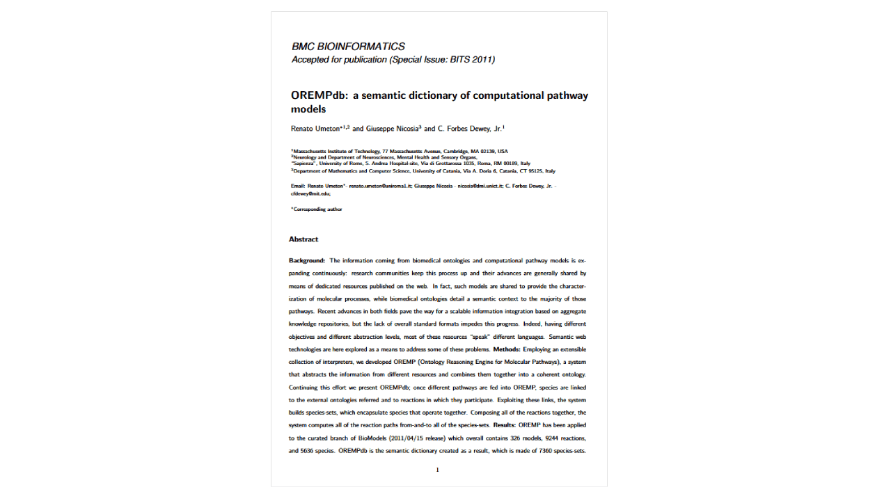 BMC BioInformatics</br>Mar 2012